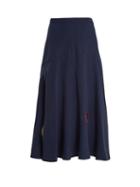 Matchesfashion.com Roksanda - Carson Circle Reverse Appliqu Silk Skirt - Womens - Navy