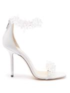 Jimmy Choo - Crystal-cluster Leather Sandals - Womens - White