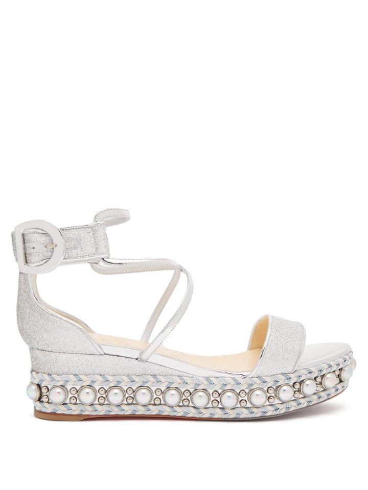 Christian Louboutin Chocazeppa Metallic Leather Flatforms