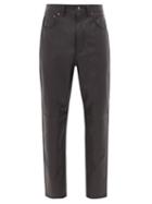 Matchesfashion.com Acne Studios - Lancelot Panelled Leather Trousers - Mens - Black