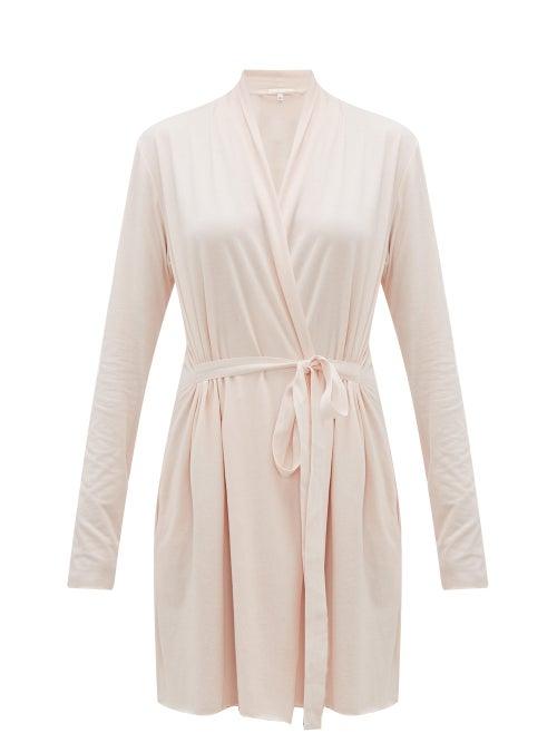 Ladies Lingerie Skin - Double Layer Cotton Wrap Robe - Womens - Light Pink