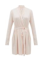 Ladies Lingerie Skin - Double Layer Cotton Wrap Robe - Womens - Light Pink