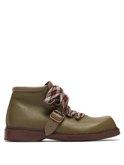 Matchesfashion.com Preen By Thornton Bregazzi - Zen Square Toe Leather Boots - Womens - Khaki