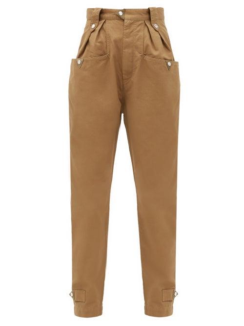 Matchesfashion.com Isabel Marant Toile - Pulcie High-rise Cotton Trousers - Womens - Beige
