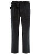 Matchesfashion.com Deveaux - Cotton Blend Corduroy Straight Leg Cargo Trousers - Mens - Navy