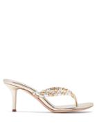Matchesfashion.com Gianvito Rossi - Tropea 70 Braided Metallic-leather Sandals - Womens - Gold Silver