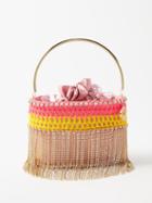 Rosantica - Holli Crystal-fringe Crochet Handbag - Womens - Pink Multi
