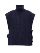 Matchesfashion.com See By Chlo - Side Tie Ribbed High Neck Sweater - Womens - Navy