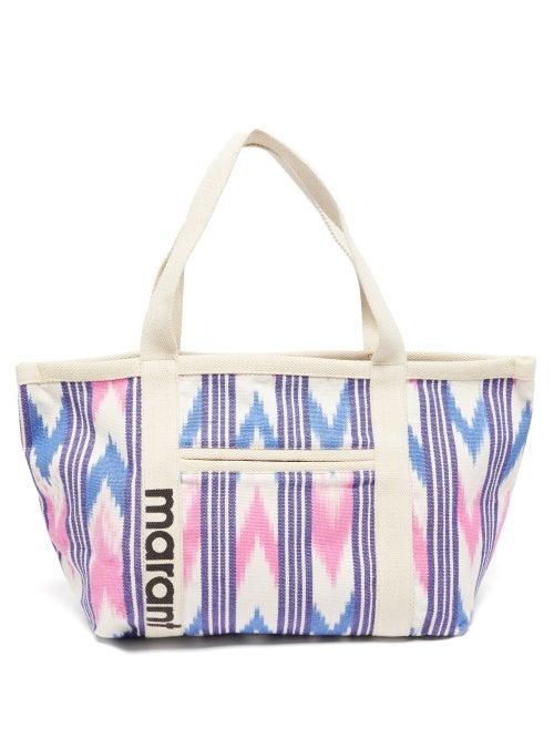 Isabel Marant - Darwen Ikat Canvas Tote Bag - Womens - White Multi