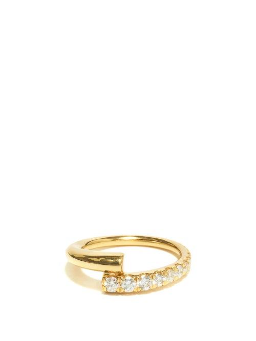 Matchesfashion.com Melissa Kaye - Lola Diamond & 18kt Gold Ring - Womens - Yellow Gold