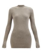 Raey - Recycled Merino-wool Blend Rib High-neck Sweater - Womens - Light Brown