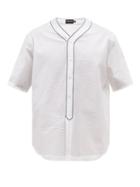 Giorgio Armani - Piped Cotton-seersucker Short-sleeved Shirt - Mens - White