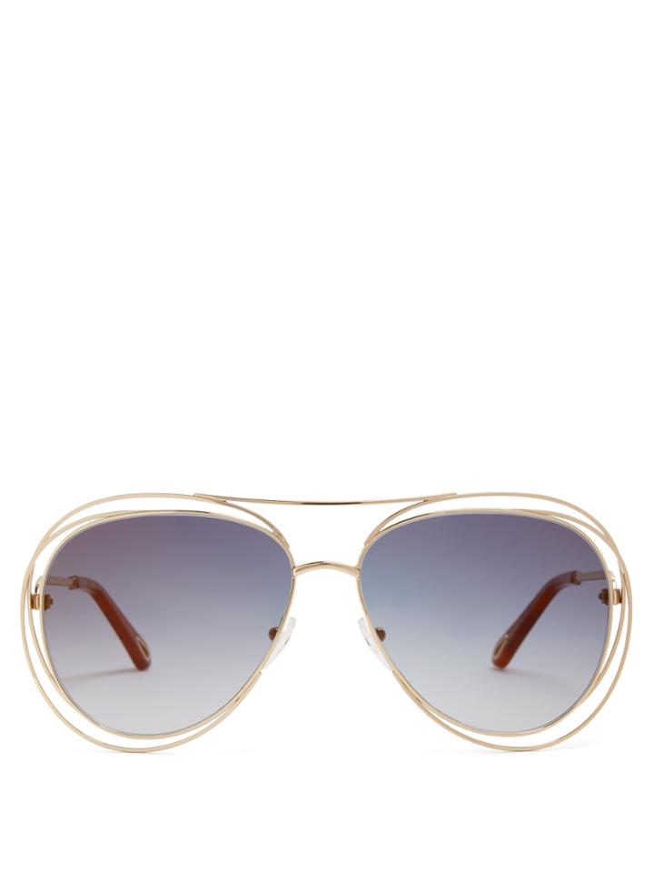 Chloé Carlina Aviator-frame Sunglasses