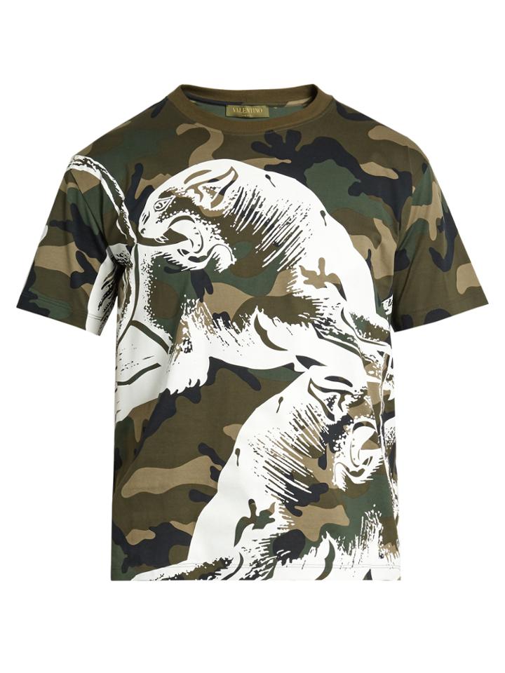 Valentino Panther Camouflage-print T-shirt