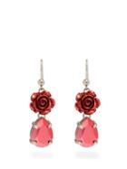 Matchesfashion.com Prada - Rose Drop Earrings - Womens - Pink