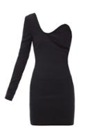 Matchesfashion.com Preen By Thornton Bregazzi - Mila One-shoulder Stretch-satin Mini Dress - Womens - Black