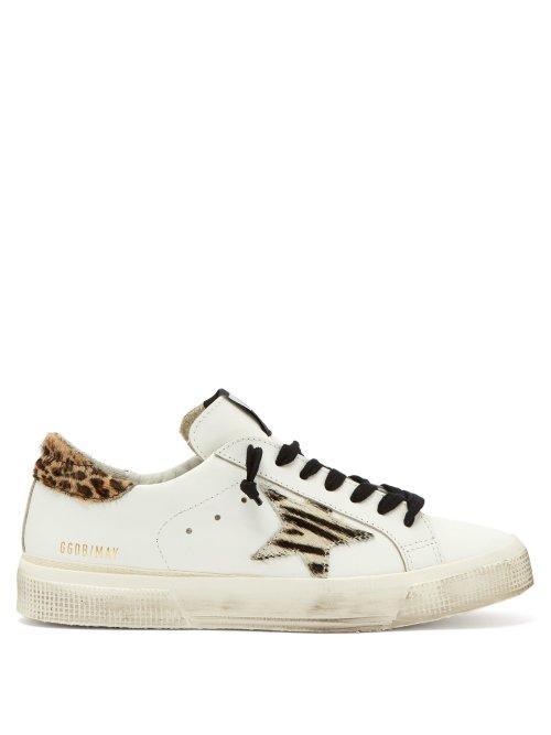 Matchesfashion.com Golden Goose Deluxe Brand - Superstar Leopard Print Leather Low Top Trainers - Womens - White Multi