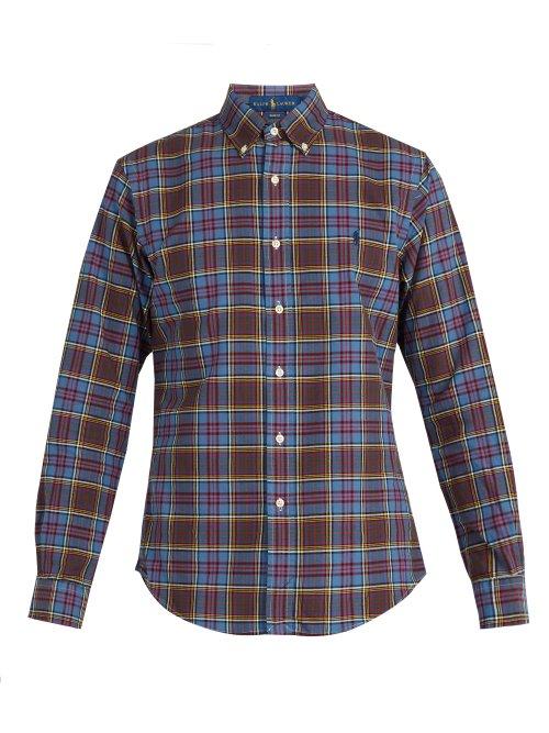 Matchesfashion.com Polo Ralph Lauren - Checked Cotton Oxford Shirt - Mens - Navy Multi
