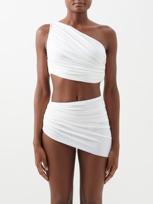 Norma Kamali - Diana One-shoulder Ruched Bikini Top - Womens - White