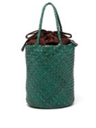 Dragon Diffusion - Jackey Woven-leather Bucket Bag - Womens - Green