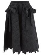 Cecilie Bahnsen - Judith Floral-embroidered Faille Skirt - Womens - Black