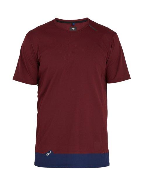 Matchesfashion.com Soar - Crew Neck Running T Shirt - Mens - Burgundy