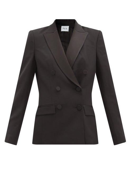 Matchesfashion.com Pallas Paris - Haviland Double-breasted Satin-lapel Wool Jacket - Womens - Black