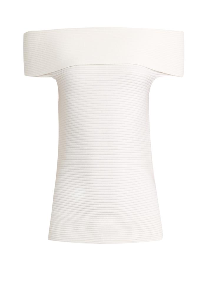 Elizabeth And James Dominique Wool-blend Off-the-shoulder Top