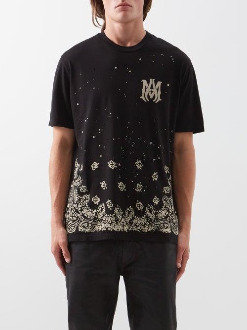 Amiri - Paisley-print Cotton-jersey T-shirt - Mens - Black