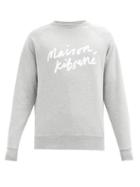 Matchesfashion.com Maison Kitsun - Logo-print Cotton-jersey Sweatshirt - Mens - Grey