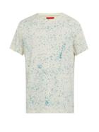 Matchesfashion.com Eckhaus Latta - Splatter Print Cotton T Shirt - Mens - Blue