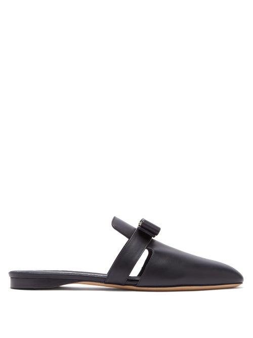 Matchesfashion.com Salvatore Ferragamo - Briza Backless Leather Loafers - Womens - Black
