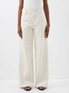 Albus Lumen - Linen-denim Wide-leg Jeans - Womens - Natural
