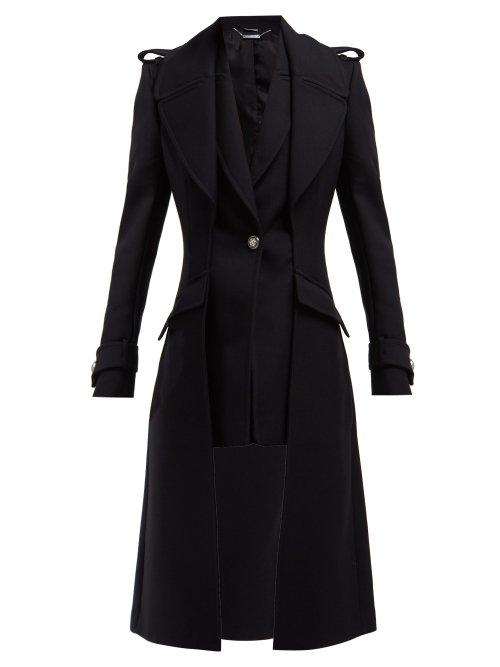 Matchesfashion.com Alexander Mcqueen - Scuba Wool Blend Military Style Coat - Womens - Black