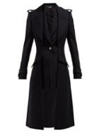 Matchesfashion.com Alexander Mcqueen - Scuba Wool Blend Military Style Coat - Womens - Black