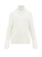 Matchesfashion.com Bottega Veneta - Split Cuff Cotton Blend Waffle Sweater - Mens - White