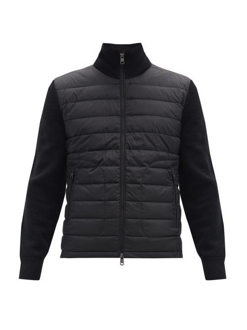 Matchesfashion.com Moncler - Down-quilted Wool-blend Cardigan - Mens - Black