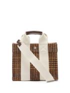 Rue De Verneuil - Tote Xs Prince Of Wales-check Tweed Tote Bag - Womens - Beige Multi