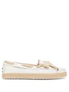 Matchesfashion.com Tod's - Gommini Leather Espadrille Loafers - Womens - White