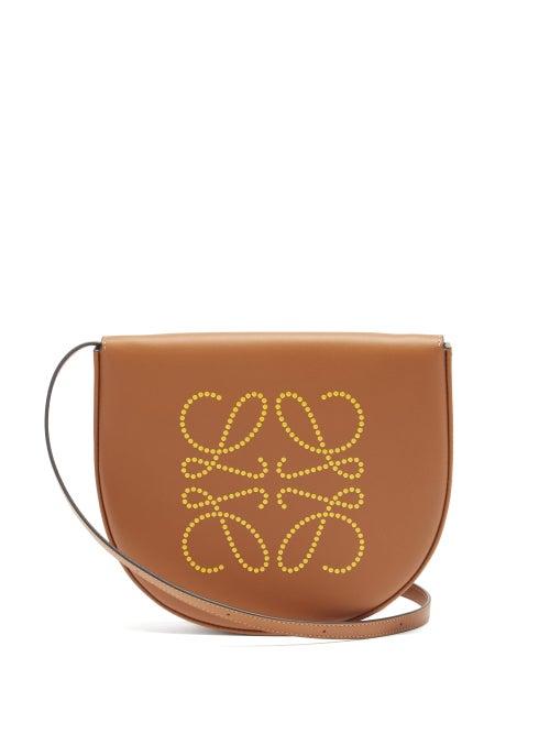 Matchesfashion.com Loewe - Heel Foiled-logo Leather Mini Shoulder Bag - Womens - Tan