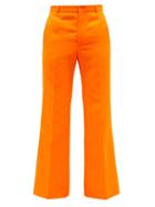 Walter Van Beirendonck - Tailored Gabardine Flared-leg Trousers - Mens - Orange