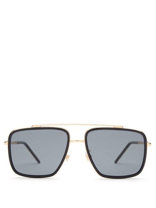 Matchesfashion.com Dolce & Gabbana - Madison Square Metal Sunglasses - Mens - Gold Multi