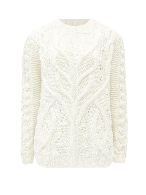Matchesfashion.com Gabriela Hearst - Kvyat Cable-knit Sweater - Womens - Ivory