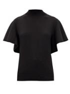 Matchesfashion.com Chlo - Fluid-sleeve Knitted Wool-blend Top - Womens - Black