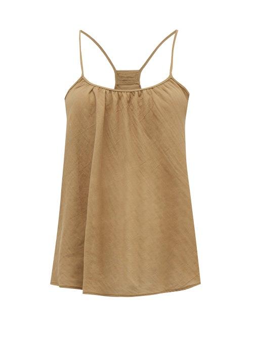Matchesfashion.com Loup Charmant - Scoop-neck Organic-cotton Cami Top - Womens - Brown