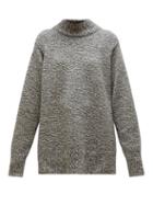 Matchesfashion.com The Row - Edmund Mock Neck Cashmere Blend Sweater - Womens - Grey Multi