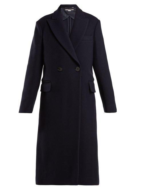 Matchesfashion.com Stella Mccartney - Double Breasted Wool Coat - Womens - Navy