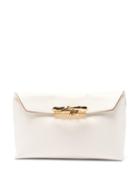 Matchesfashion.com Alexander Mcqueen - Sculptural Four-ring Leather Clutch - Womens - Ivory