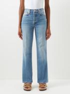 Re/done - 70s Bootcut High-rise Distressed Jeans - Womens - Light Denim