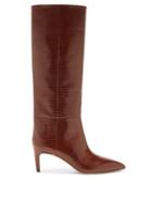 Paris Texas - Point-toe Lizard-effect Leather Boots - Womens - Burgundy